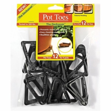 THE PLANT STAND Plant Stand Pot Toes Black 12PK Bag TH38590